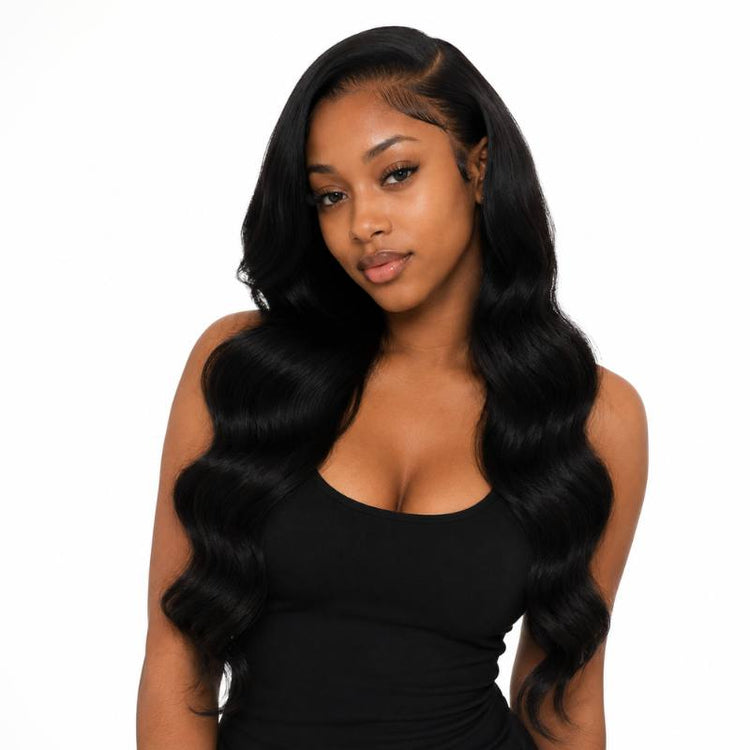 Jet Black Body Wave Human Hair Bundles