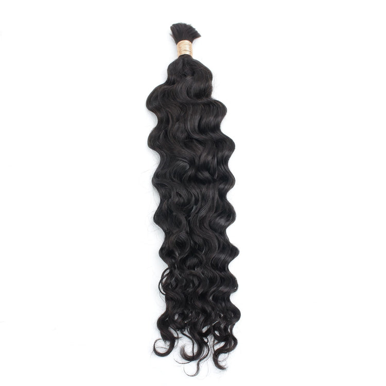 Beach Wave Bulk Human Hair Extensions