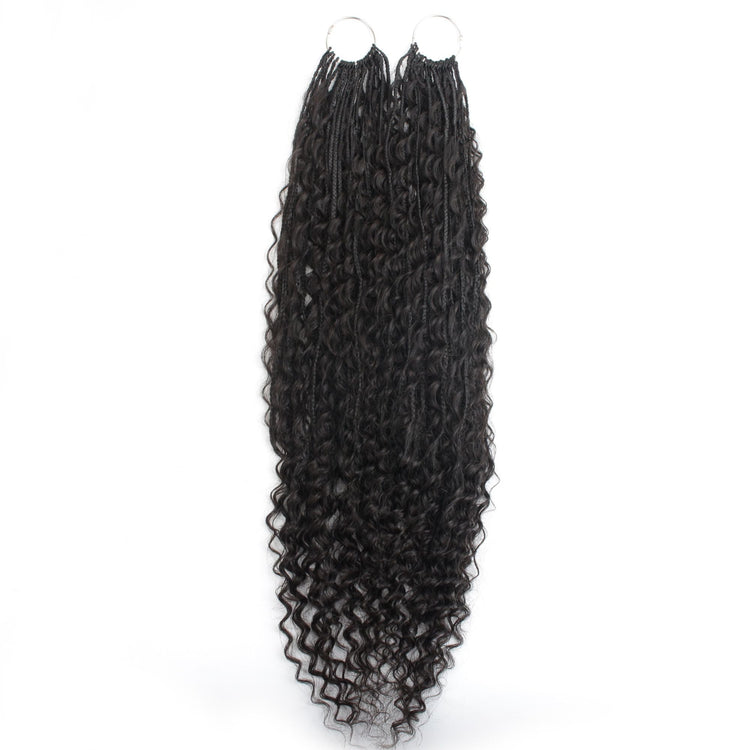Deep Wave Boho Braids with Human Hair Blend