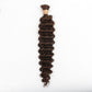 Medium Brown Deep Wave Bulk Human Hair Extensions