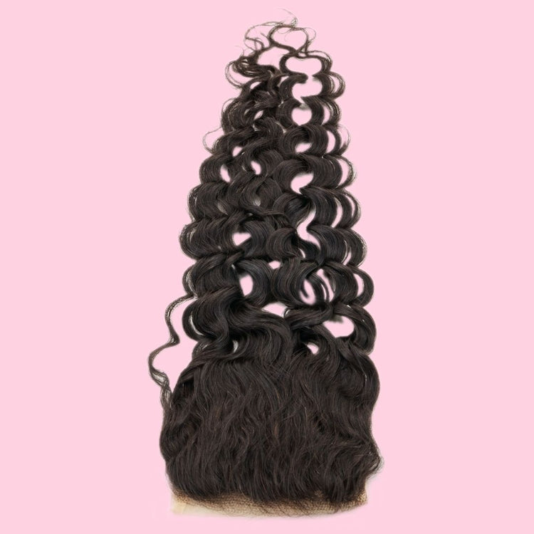 Spanish Wave 4x4 Transparent Lace Closure